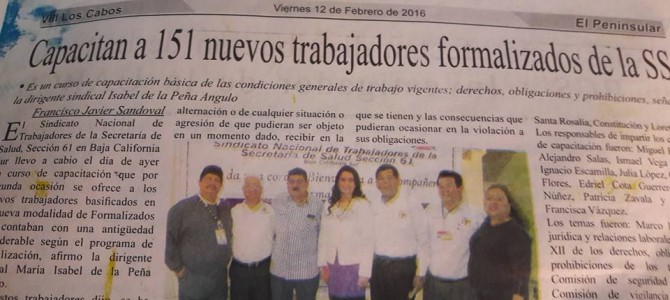 Nota del Peninsular del Curso de Capacitación de las CGT para la 2da. Etapa de Formalización.