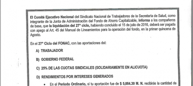 Circular Informativa #FONAC y #FEAC (2015-2016) Circular Informativa #FONAC y #FEAC (2015-2016)