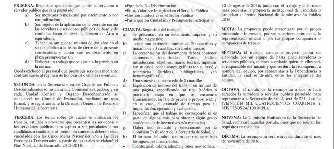 Convocatoria Nacional de Administración Pública 2016 Convocatoria Nacional de Administración Pública 2016
