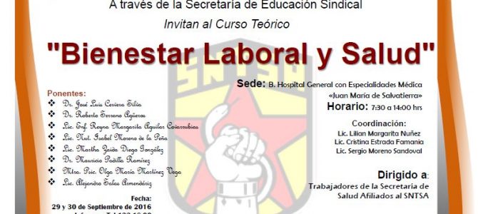Curso de «Bienestar Laboral y Salud» 2016