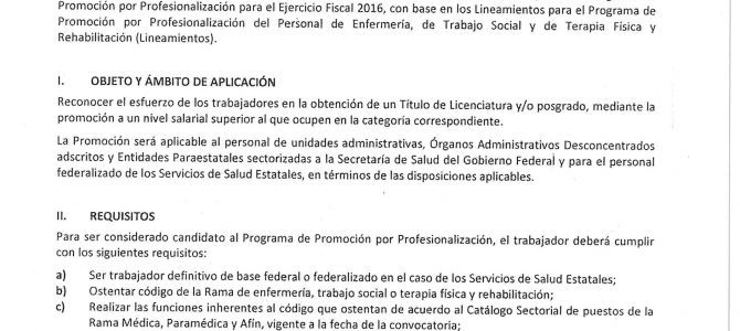 Convocatoria de Profesionalización 2016