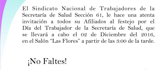Festejo del Día del Trabajador de Salud 2016