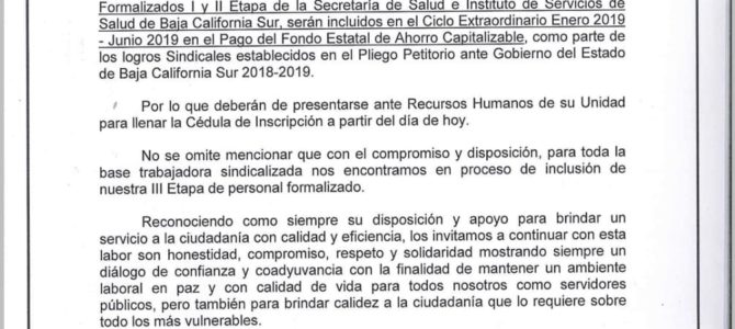 FEAC Personal Formalizado I y II Etapa