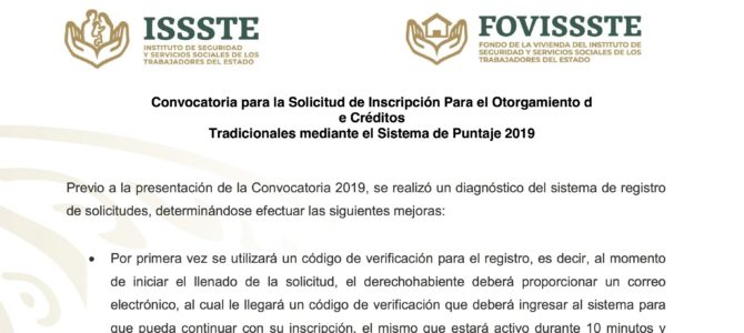 Convocatoria para la Solicitud de Inscripción Para el Otorgamiento de Créditos Tradicionales mediante el Sistema de Puntaje 2019