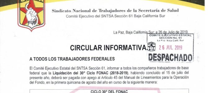 Circular Informativa FONAC 2018 – 2019 Circular Informativa FONAC 2018 – 2019