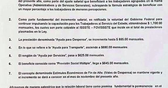 Acuerdos para beneficio de los Trabajadores al Servicio del Estado