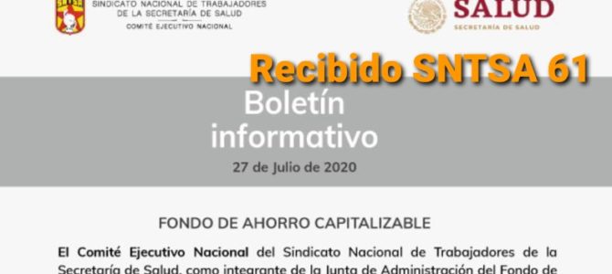 Boletín Informativo Fondo de Ahorro Capitalizable