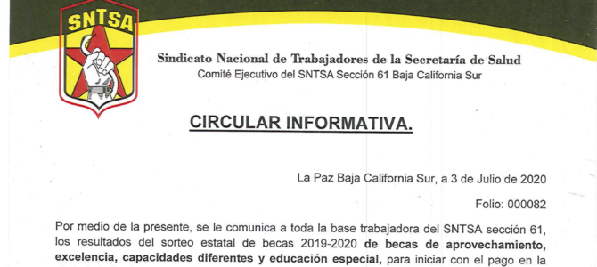 Resultados Sorteo Estatal de Becas 2019-2020 (Aprovechamiento, Excelencia, Capacidades Diferentes y Educación Especial) Resultados Sorteo Estatal de Becas 2019-2020 (Aprovechamiento, Excelencia, Capacidades Diferentes y Educación Especial)
