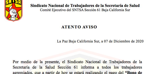 Pago del “Bono de Útiles Escolares” Pago del “Bono de Útiles Escolares”