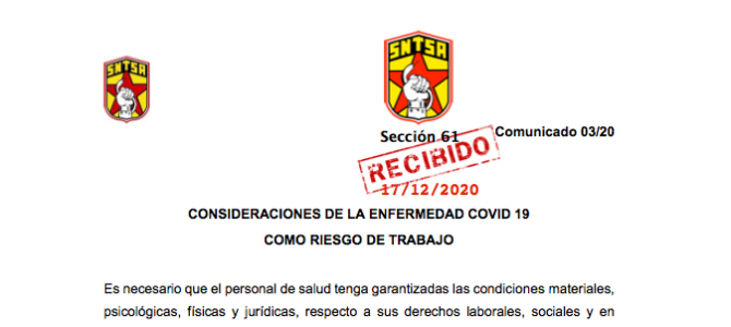 Consideraciones de la Enfermedad COVID-19 como Riesgo de Trabajo Consideraciones de la Enfermedad COVID-19 como Riesgo de Trabajo