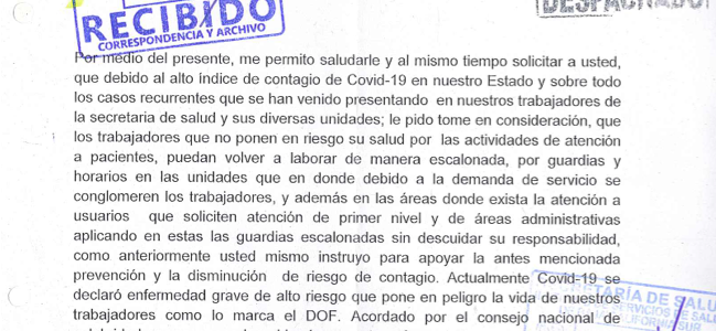 Petición Horario de Guardias por Alto Nivel de Alerta Epidemiológica COVID-19 Petición Horario de Guardias por Alto Nivel de Alerta Epidemiológica COVID-19