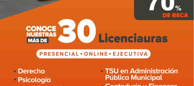 Hasta 70% de Beca en Licenciaturas y 50% en Maestria Universidad IEU