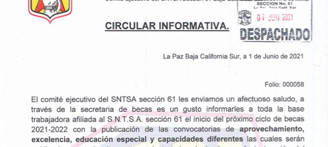 Inicio al Procedimiento de Becas 2021-2022 Inicio al Procedimiento de Becas 2021-2022