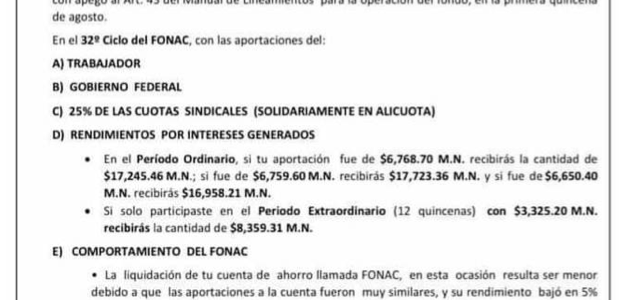 Pago Fondo de Ahorro Capitalizable (FONAC)