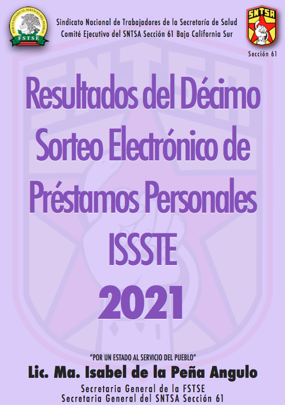 Resultados del Décimo Sorteo Electrónico de Préstamos Personales ISSSTE 2021