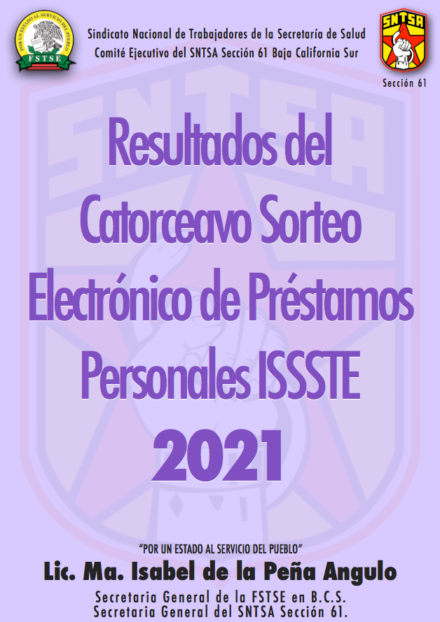 Resultados del Catorceavo Sorteo Electrónico de Préstamos Personales ISSSTE 2021 Resultados del Catorceavo Sorteo Electrónico de Préstamos Personales ISSSTE 2021