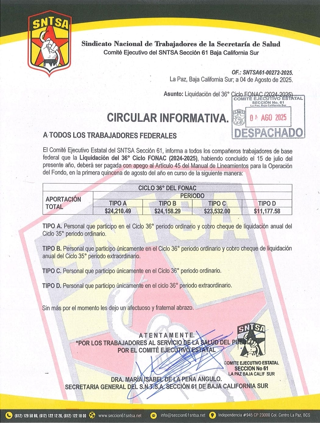 Circular Informativa FONAC 2025 Circular Informativa FONAC 2025