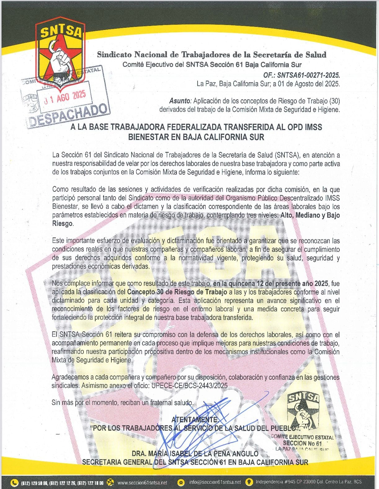 Dictamen de Conceptos 30 de trabajadores Federalizados Transferidos al OPD IMSS Bienestar